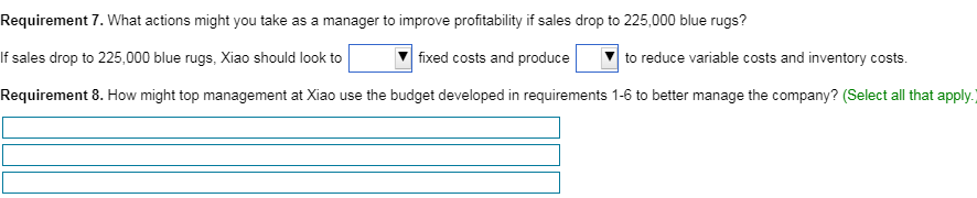 gallon. All other materials are indirect. At the beginning of the year