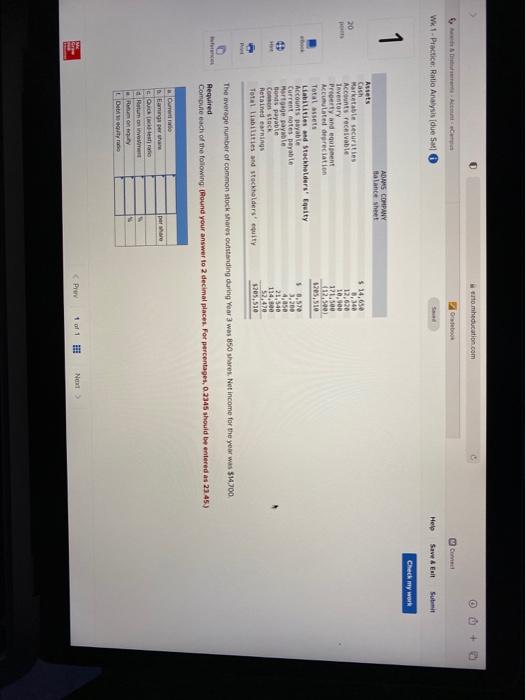  to meducation.com Med Wk 1 - Practice Ratio Analysis (due Sall
