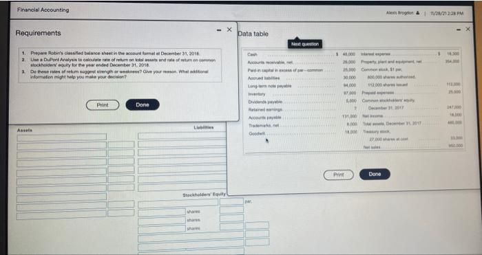  Financial Accounting A VPM Requirements Data table Nend question 1 0.00