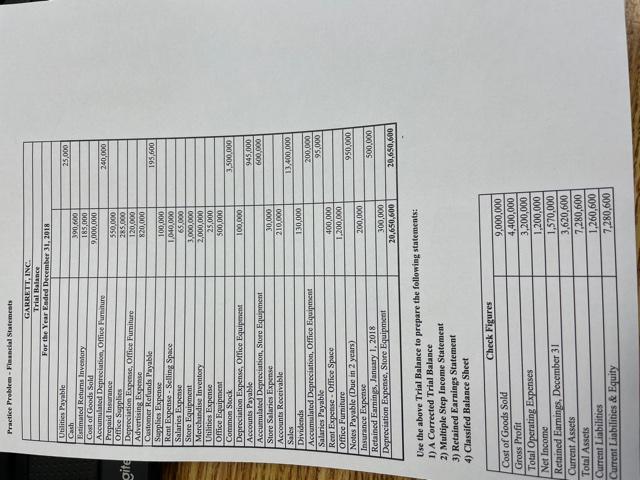 balance sheet? Chapter 5 - Practice Problems Purchase of Inventory) Problem 1