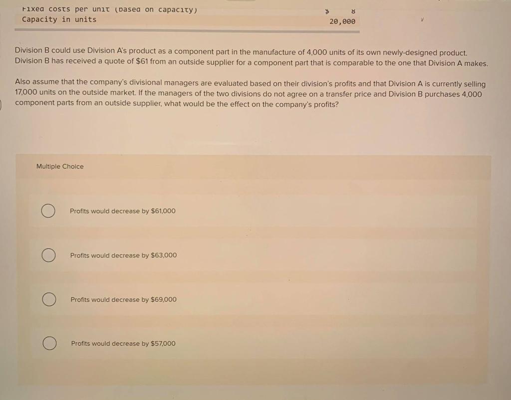 A has provided the following information regarding the one product that it