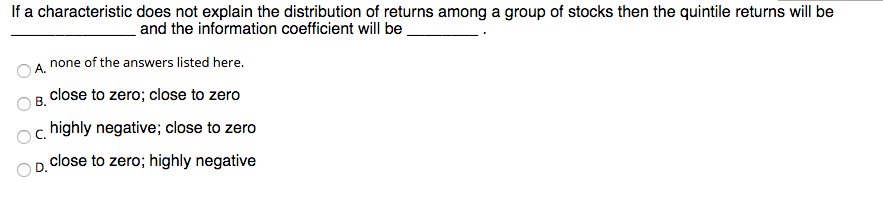  If a characteristic does not explain the distribution of returns among