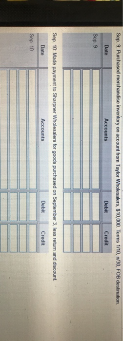 purchase. 4 Purchase merchandise inventory for cash of $2,200. 6 Returned $500