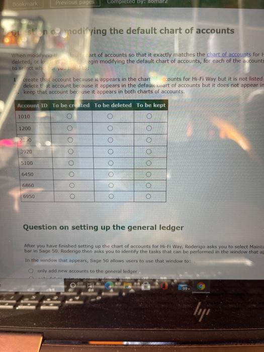 Bookmark Previous pages Completed By: abmarz esten co modifying the default chart