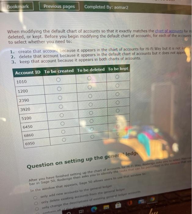 tasks that can be performed in the window that ap In the