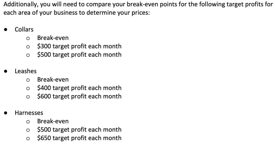  Additionally, you will need to compare your break-even points for the