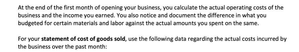 salary (monthly) $ 2,773.33 Depreciation on sewing machines $ 55.00 Rent $