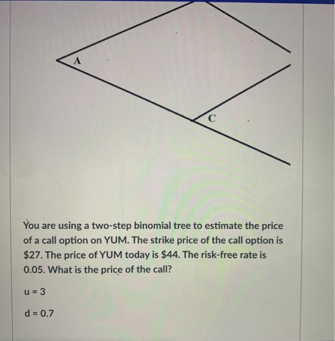  A C You are using a two-step binomial tree to estimate