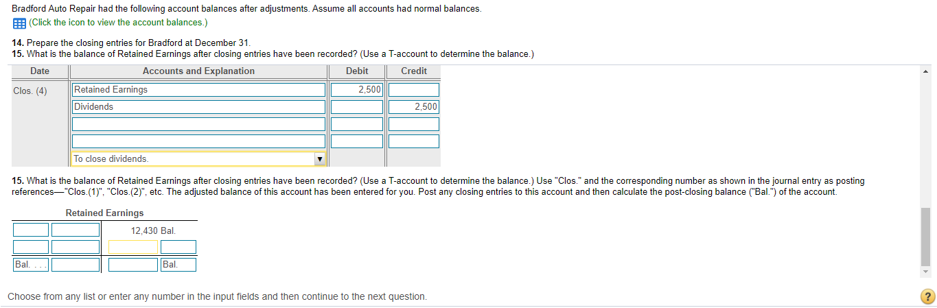 had the following account balances after adjustments. Assume all accounts had norma