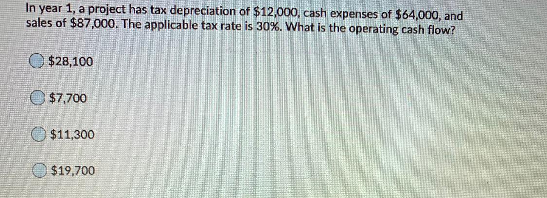 please help me solve this show work In year 1, a project