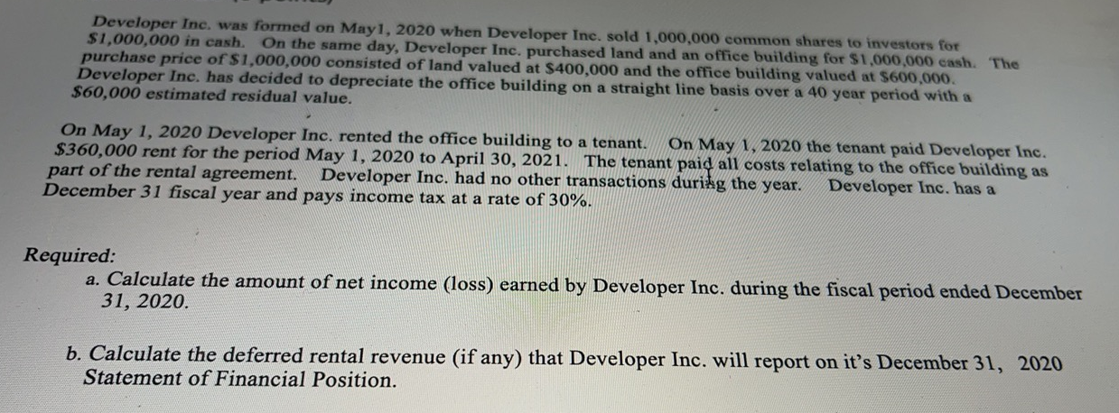  Developer Inc. was formed on May, 2020 when Developer Inc. sold