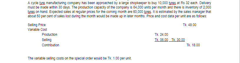 (i) Determine whether the offer should be accepted by the firm