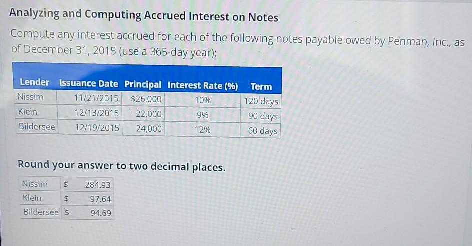 is this correct? Analyzing and Computing Accrued Interest on Notes Compute any
