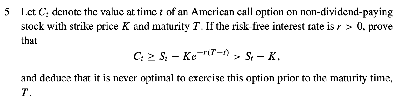 Exercise 5 and let Pt be the value of an American put