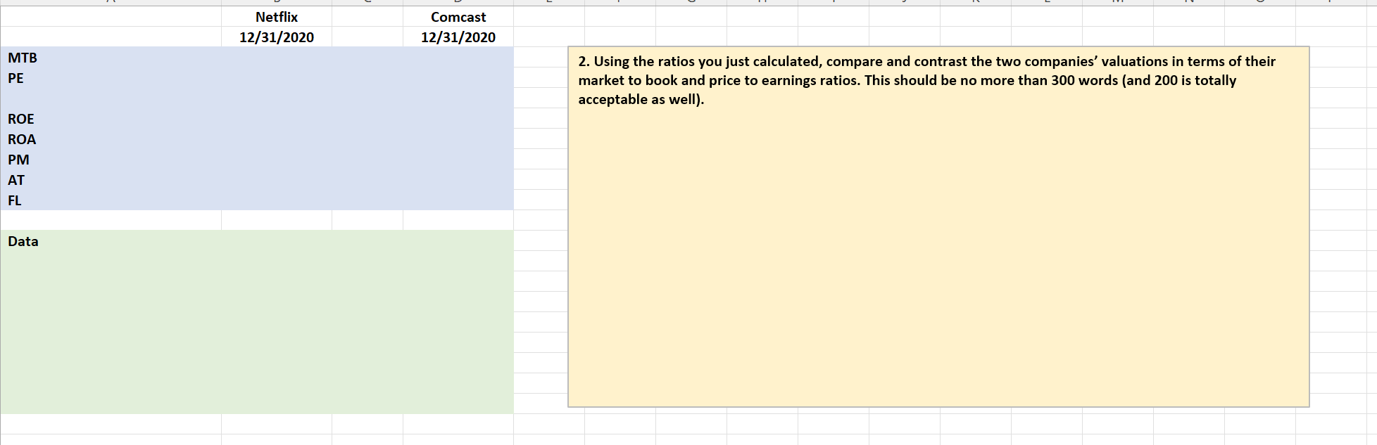 Calculation for MTB, PE, ROE, ROA, etc. Pic 1 is the question,