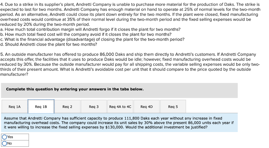 be only two- thirds of their present amount. What is Andretti's avoidable