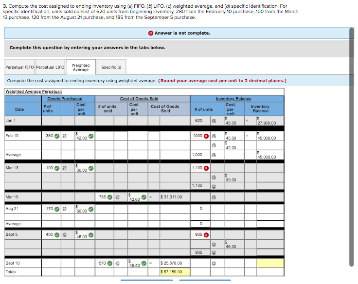 10 purchase, 100 from the March 13 purchase, 120 from the August