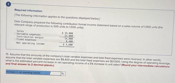 Sales Variable expenses Contribution margin Fixed expenses Net operating income $ 35,000