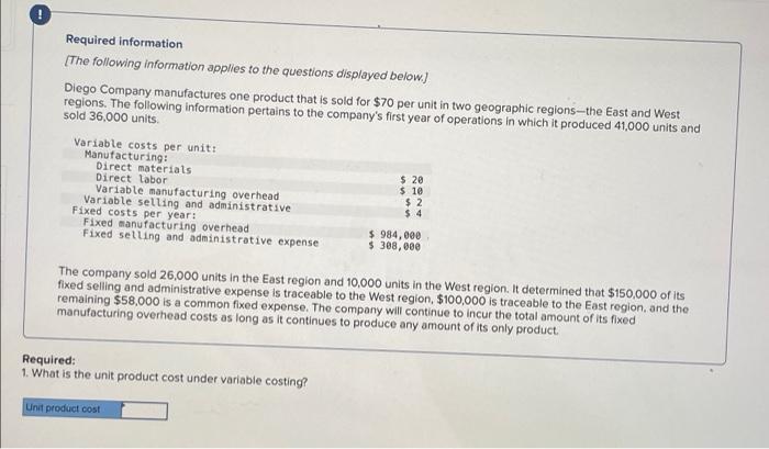 In excel form Please answer all thank you Required information [The following