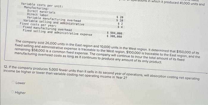 is traceable to the East region, and the remaining $58,000 is a
