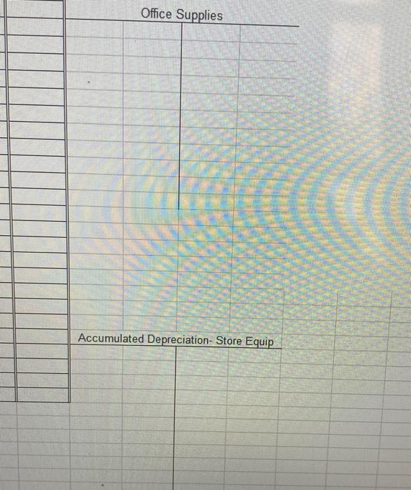 receivable Merchandise inventory Store Supplies Office Supplies Prepaid Insurance Office equipment Accumulated