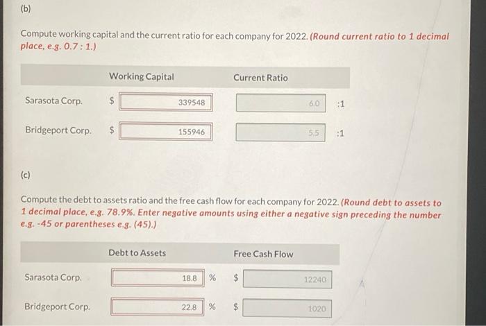competitors, appear below. All balance sheet data are as of December 31,