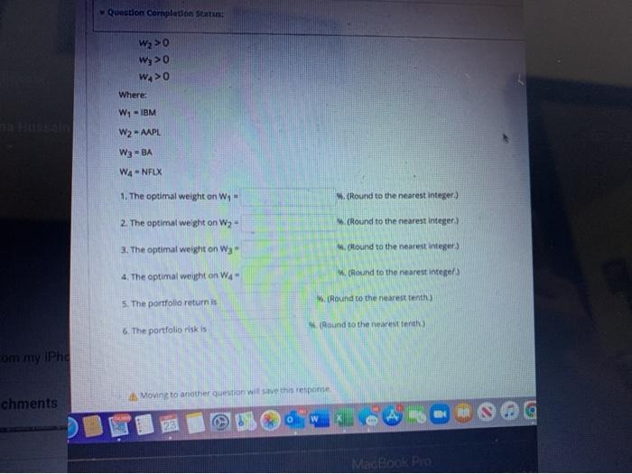 06 seconds. Question completion Status: Question 6 point Using all the values