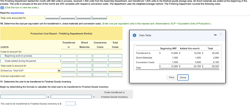 units to the finished goods storage area. All direct materials are added