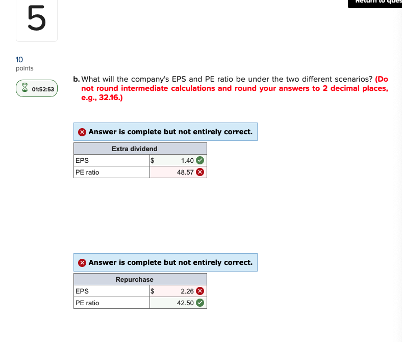 extra dividend versus a share repurchase. In either case, $17,000 would be