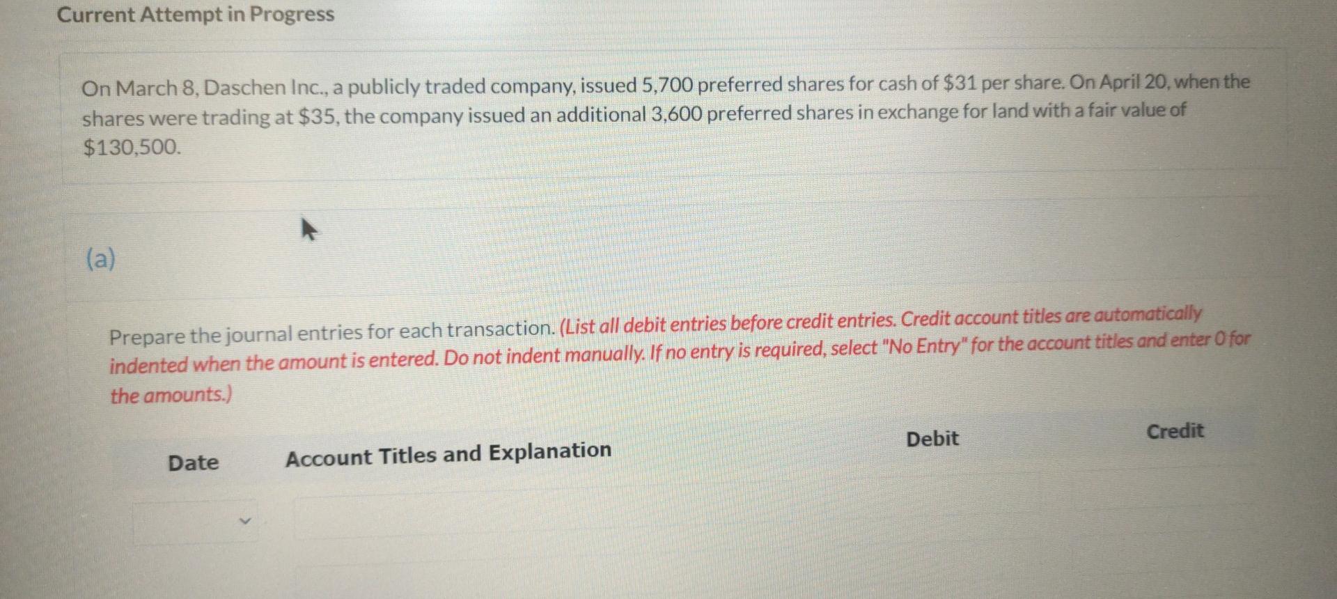 Current Attempt in Progress On March 8, Daschen Inc., a publicly