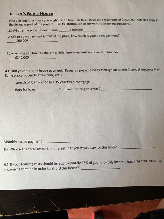  How do we solve this? II. Let's Buy a House Find