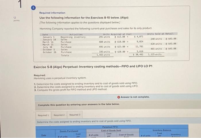 can i get the answer to this 52 points Required information Use