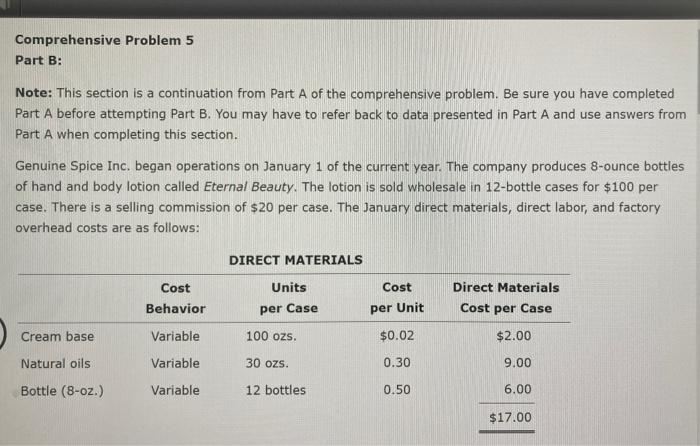 data presented in Part A and use answers from Part A when