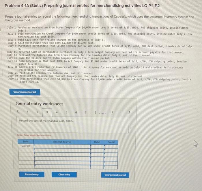 which uses the perpetual inventory system and the gross method July 1