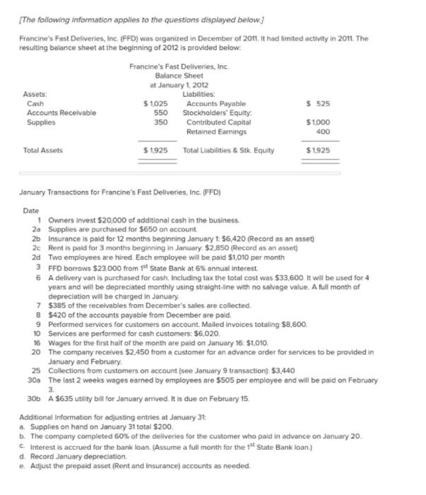 (Show beginning balance, journal entry amounts and ending balance) 125 3. Prepare