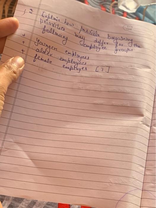  2 Explain how priorities following + may differ + bargaining differ