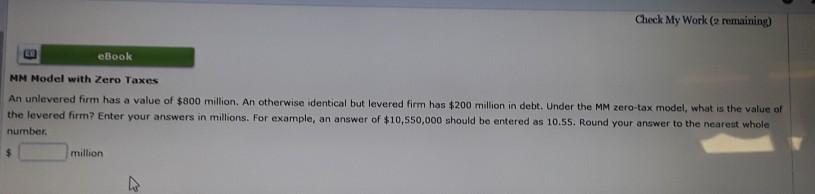  Check My Work (2 remaining) CO eBook MM Model with Zero