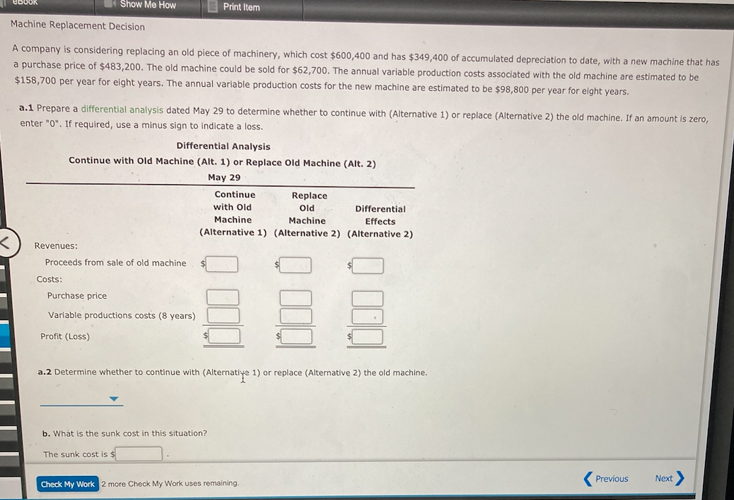 I DOOR Show Me How Print Item Machine Replacement Decision A
