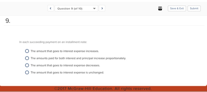  | Save & Exit | | Submit Question 9 (of 10)