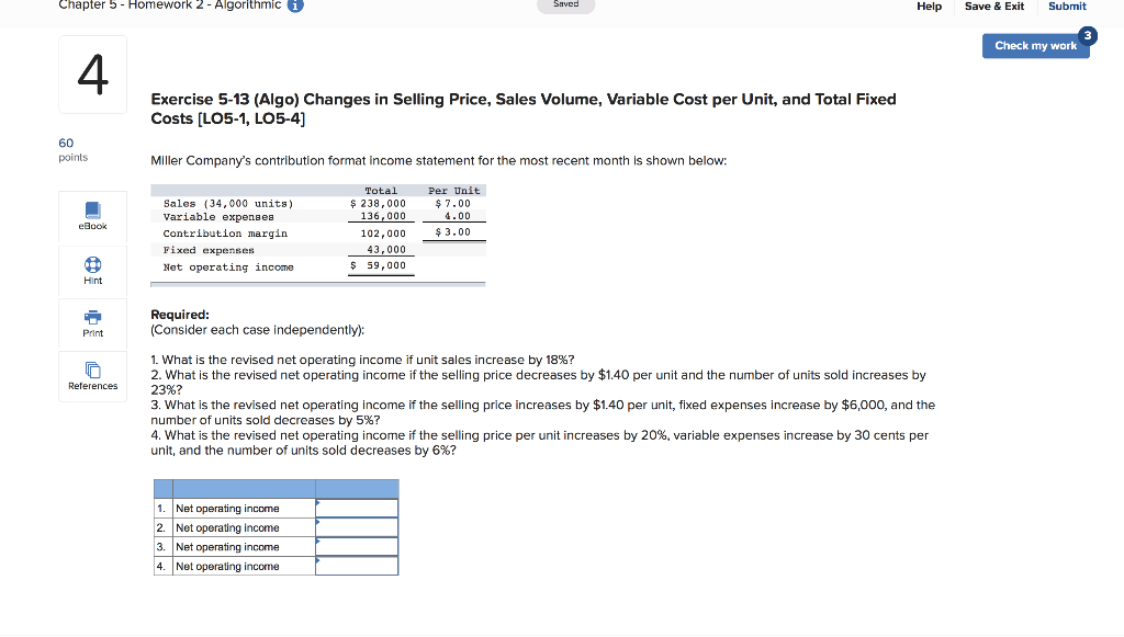  Chapter 5 - Homework 2 - Algorithmic i Saved Help Save