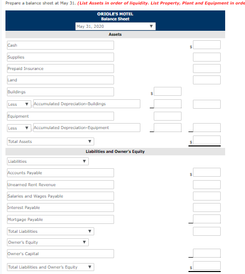 of accounts for Hank's Hotel also contains the following accounts and account
