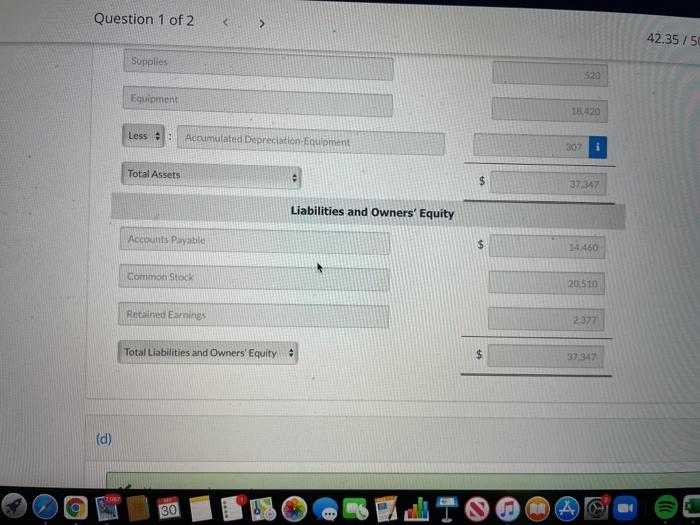 3220 30 A 42.35/50 E Accounts Payable 14460 Common Stock 20510 Dividends