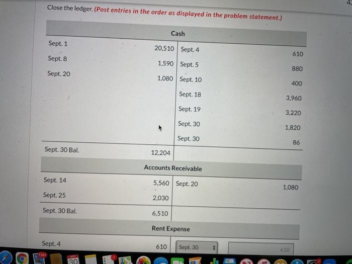 3220 Service Revente Sales and Wages Expense 1820 Rent Event 610 Supoles