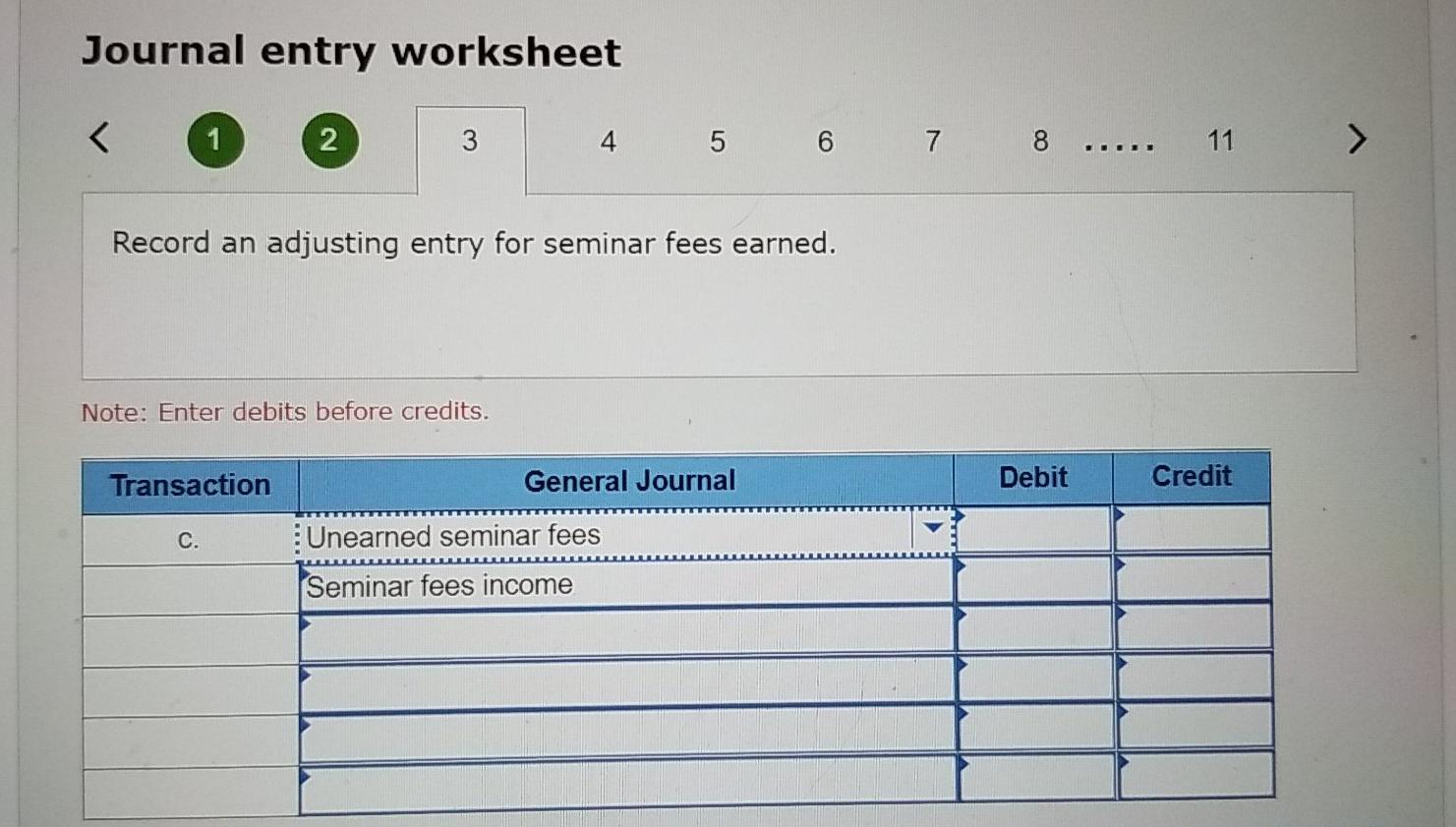 Two seminars had been conducted by June 30, 20X1. d. Prepaid Insurance
