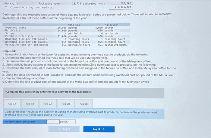 distributor of a variety of blends of coffee. The company buys cotfee