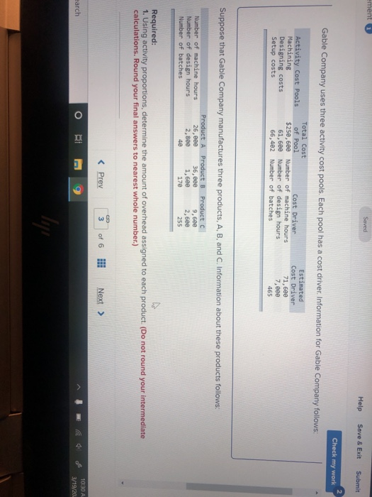  ement i Help Save & Exit Submit Check my work Gable