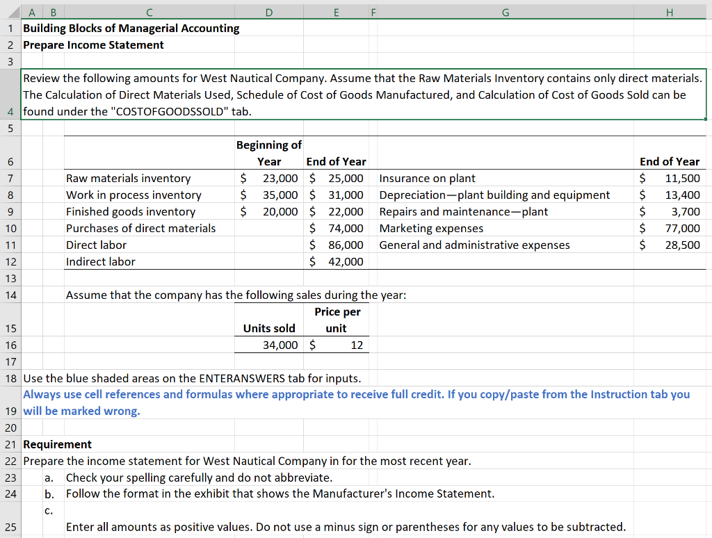 Please post answer in excel. Thanks. D A B H 1 Building