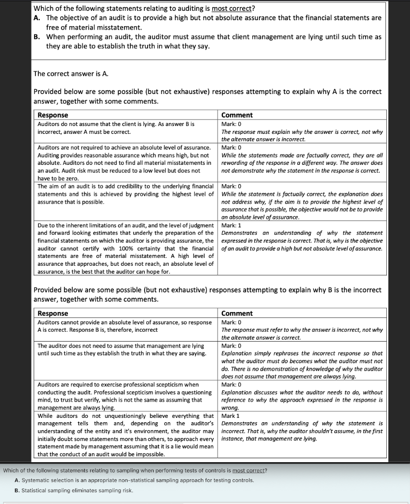 Please choose the right answer and write why you choose option A