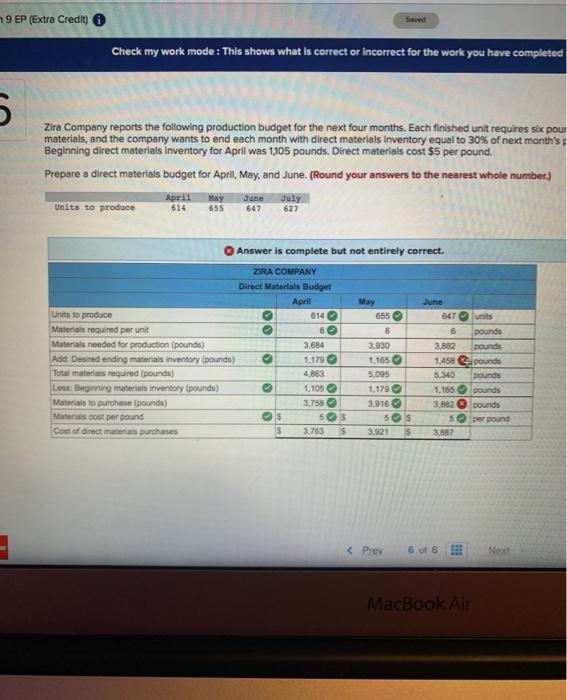  9 EP (Extra Credit) Seved Check my work mode : This