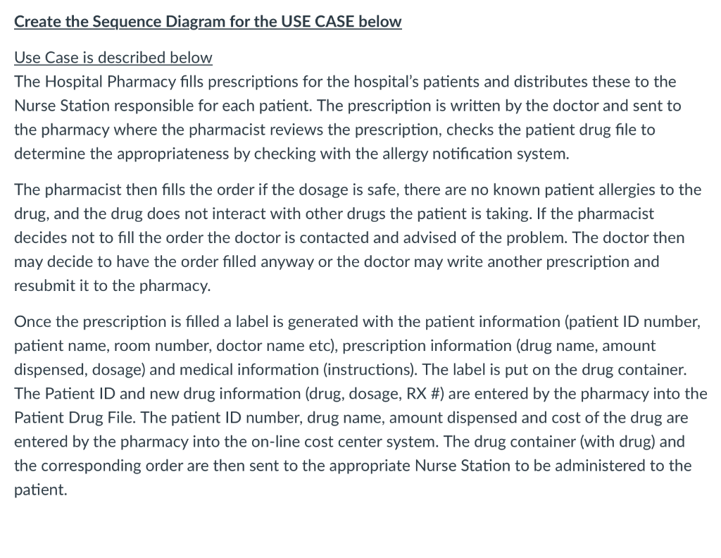 Please create a sequence diagram Create the Sequence Diagram for the